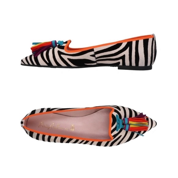 Pretty Ballerinas Shoes - Pretty Ballerina Ella zebra tassel loafer flat pointed toe. Size EU40